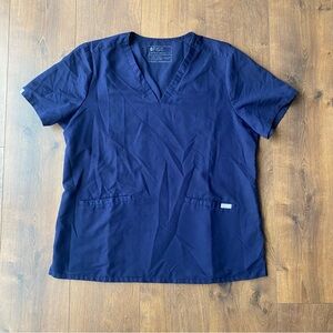 FIGS Women's Technical Collection Scrub Top FW1100 – Dark Blue, Size XL